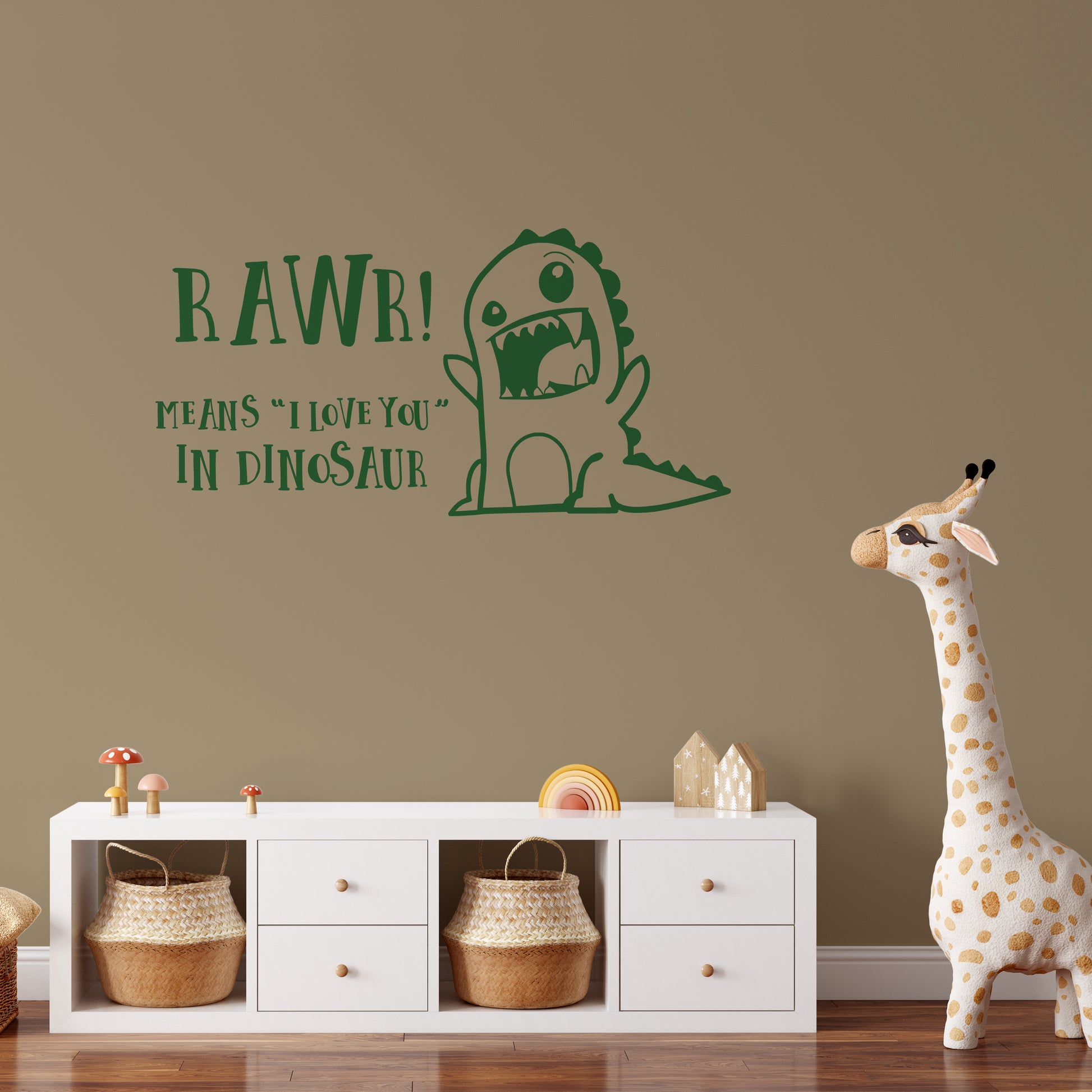 Rawr means "I love you" in dinosaur | Wall quote-Wall quote-Adnil Creations