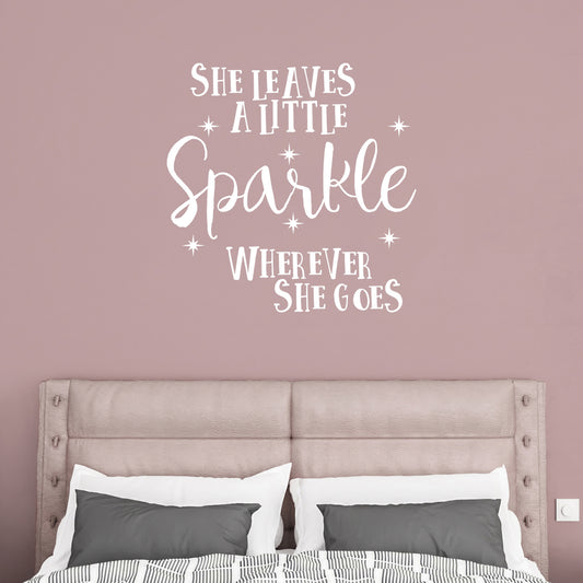 She leaves a little sparkle wherever she goes | Wall quote-Wall quote-Adnil Creations