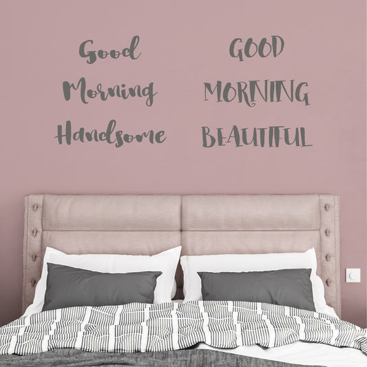 Good morning beautiful, good morning handsome | Wall quote-Wall quote-Adnil Creations