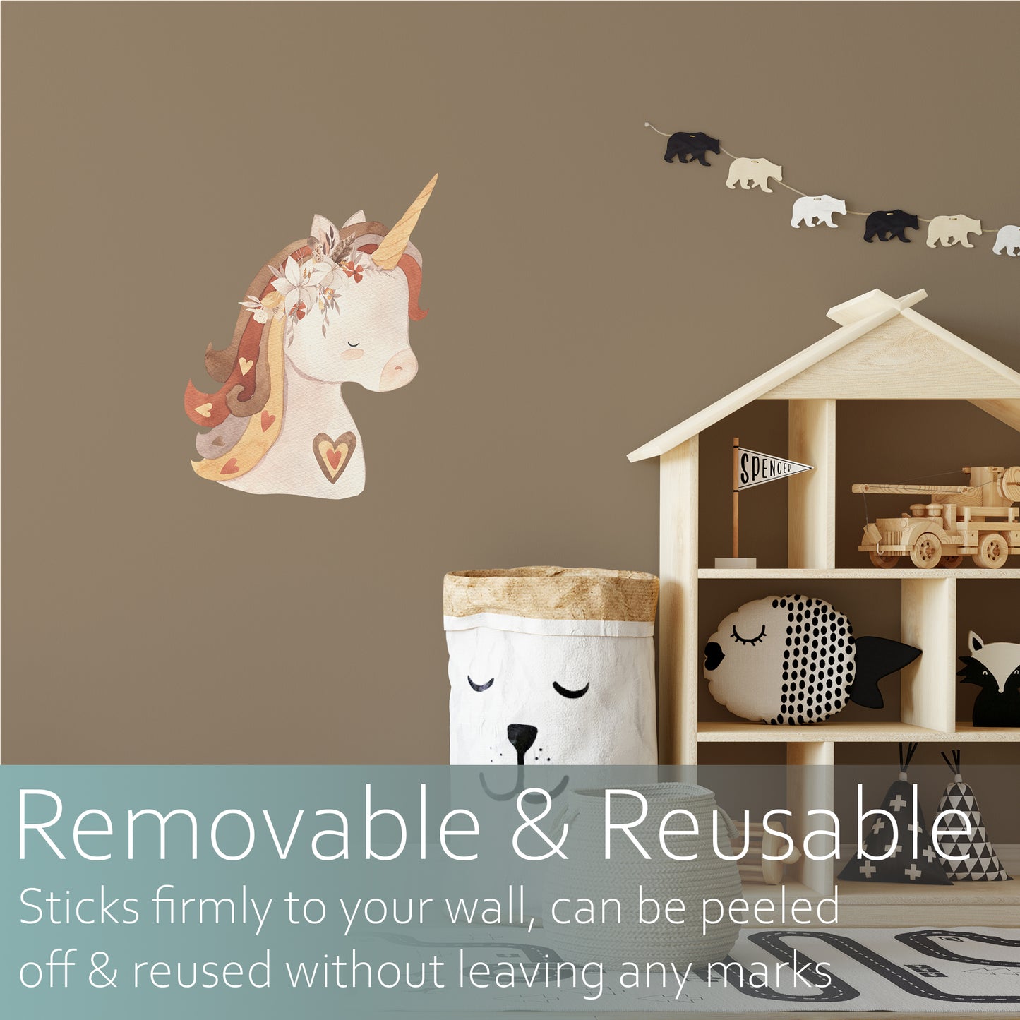 Watercolour Unicorn | Fabric wall stickers-Fabric wall stickers-Adnil Creations