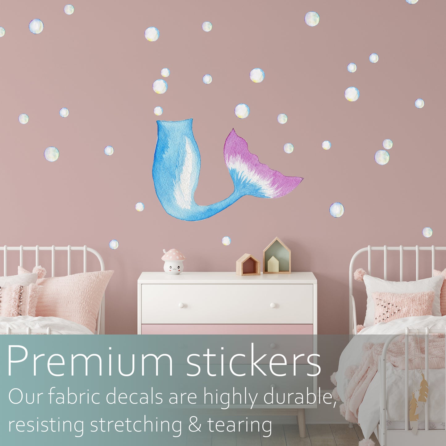 Watercolour Mermaid Set | Fabric wall stickers-Fabric wall stickers-Adnil Creations