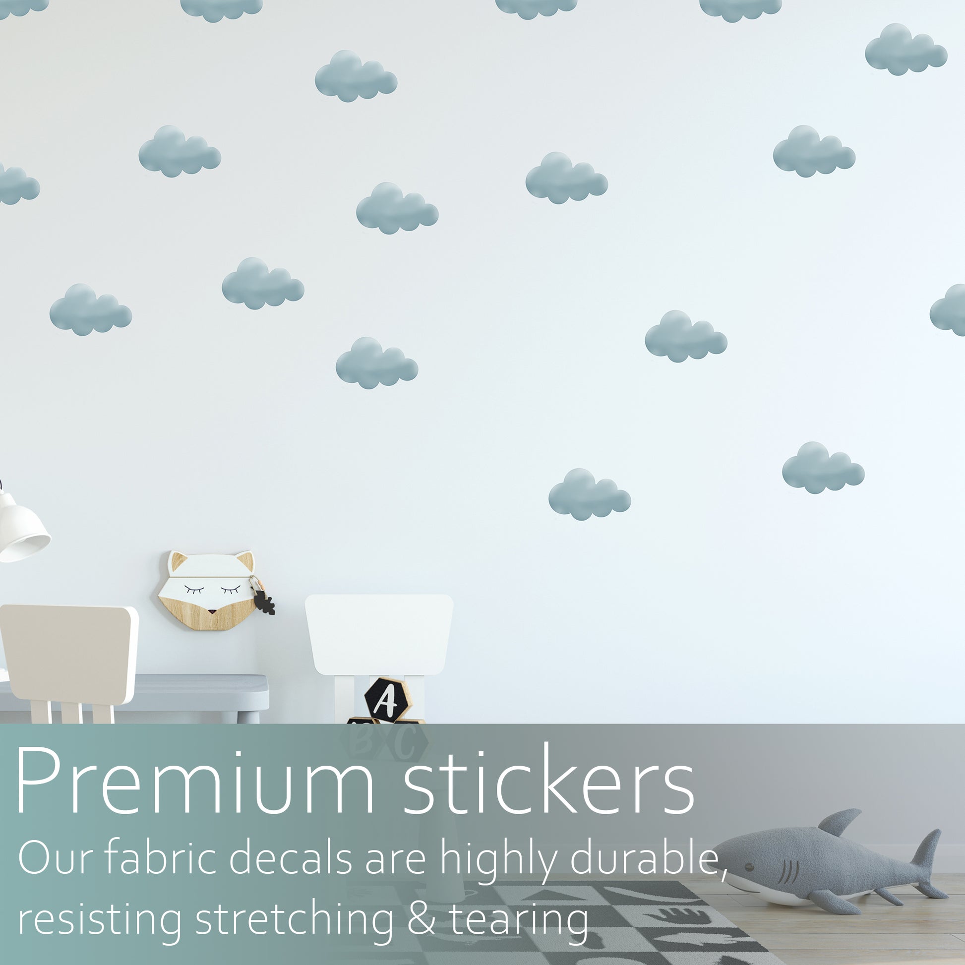 Blue clouds | Fabric wall stickers-Fabric wall stickers-Adnil Creations