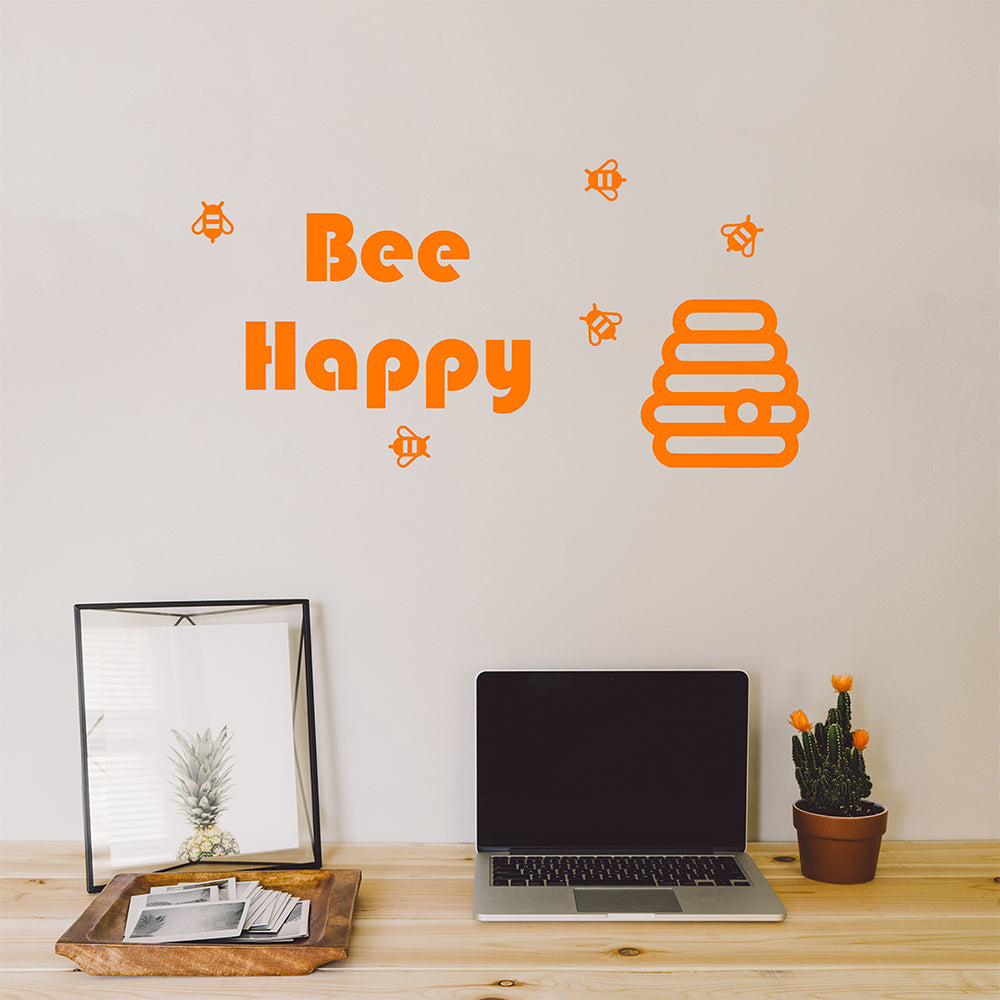 Bee happy | Wall quote-Wall quote-Adnil Creations