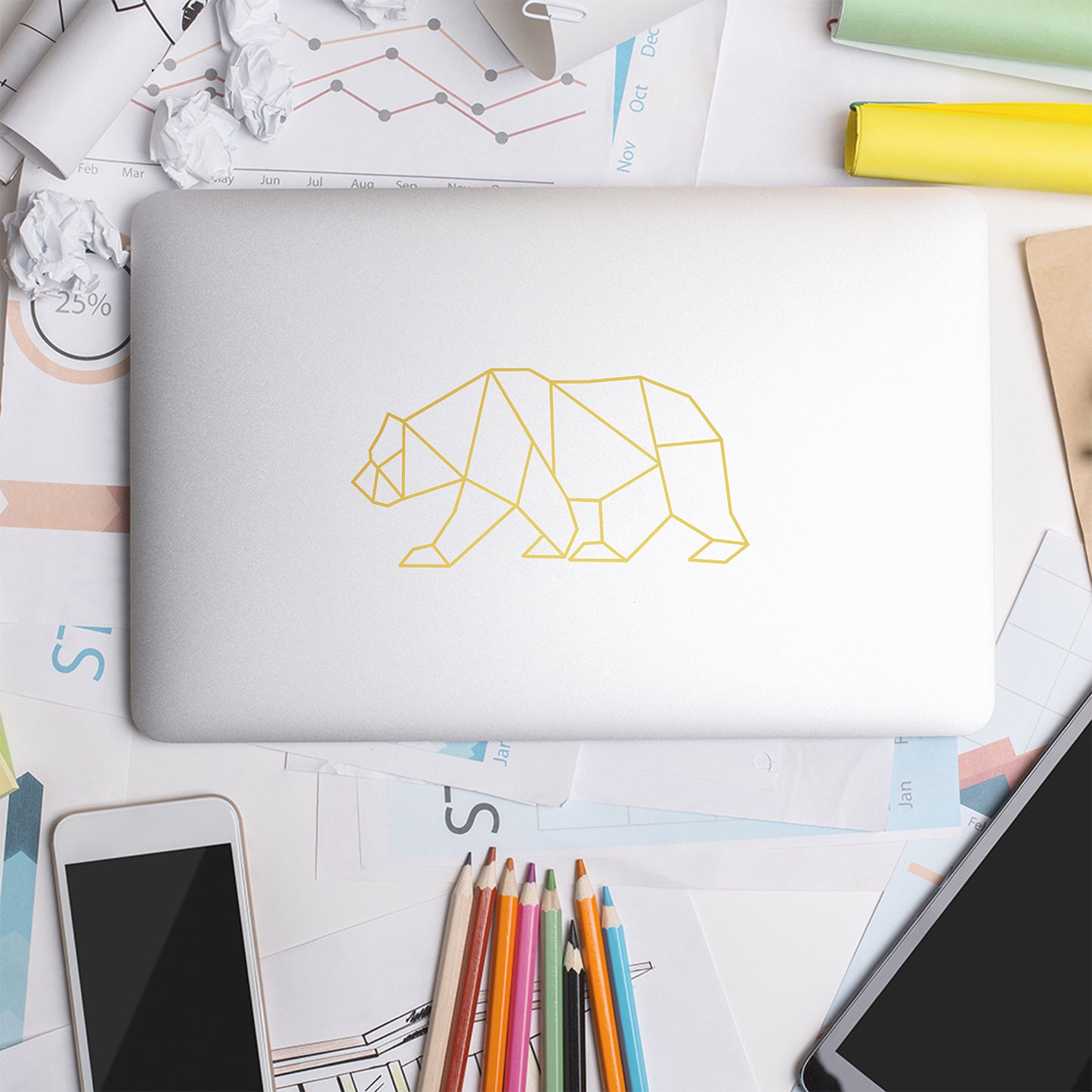 Geometric bear | Laptop decal-MacBook decal-Adnil Creations