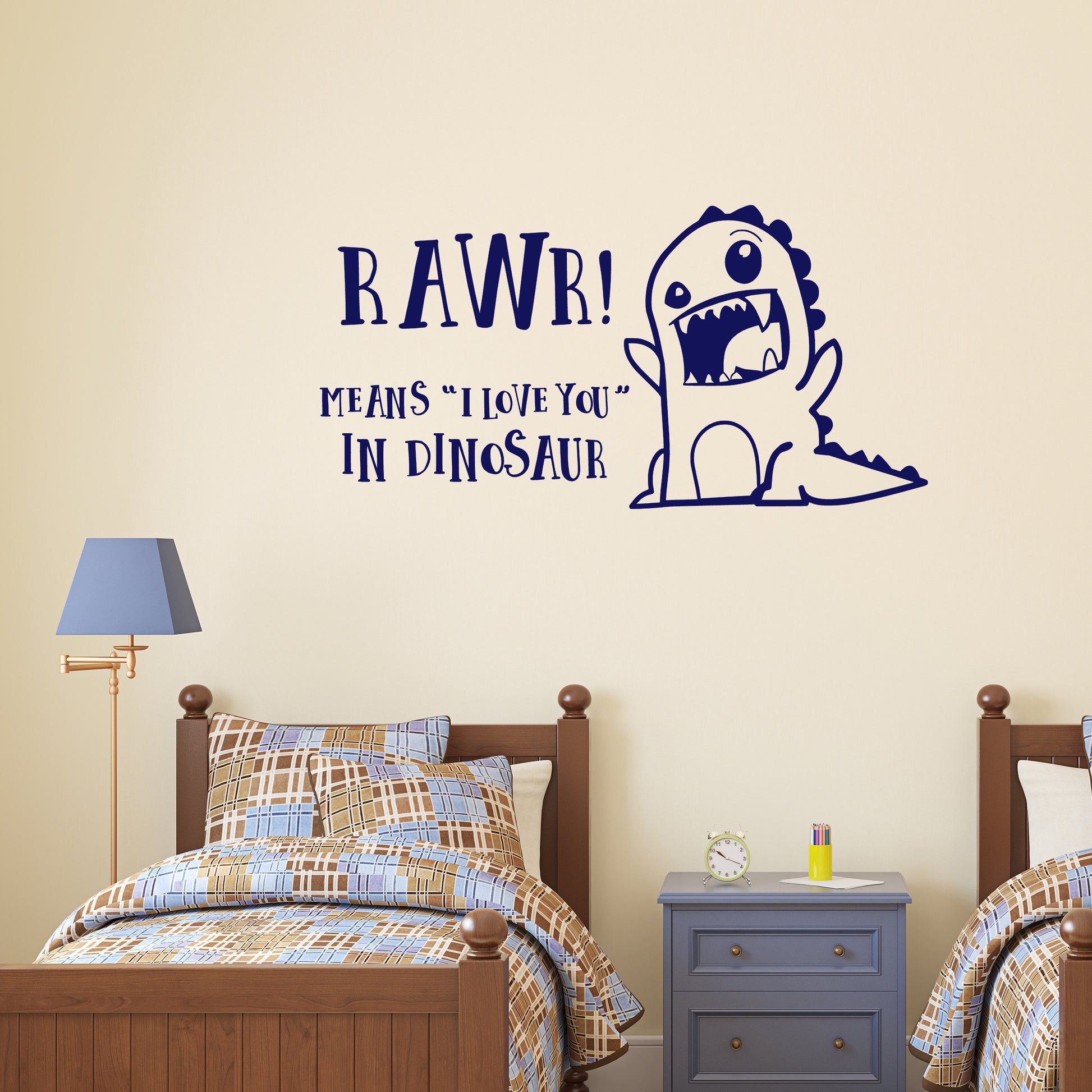 Rawr means "I love you" in dinosaur | Wall quote-Wall quote-Adnil Creations