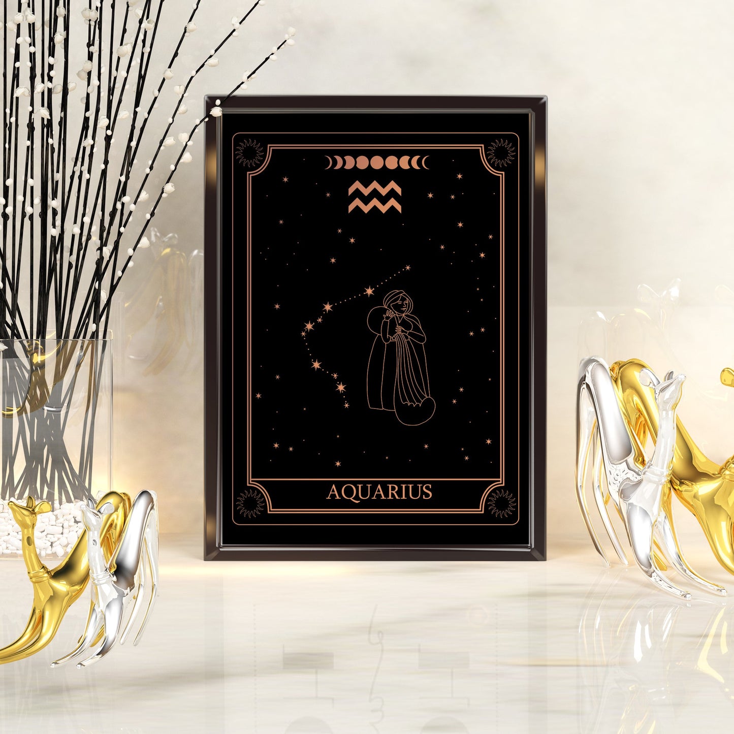 Aquarius Zodiac Constellation | A4 Foil Art Print-Foil Print-Adnil Creations