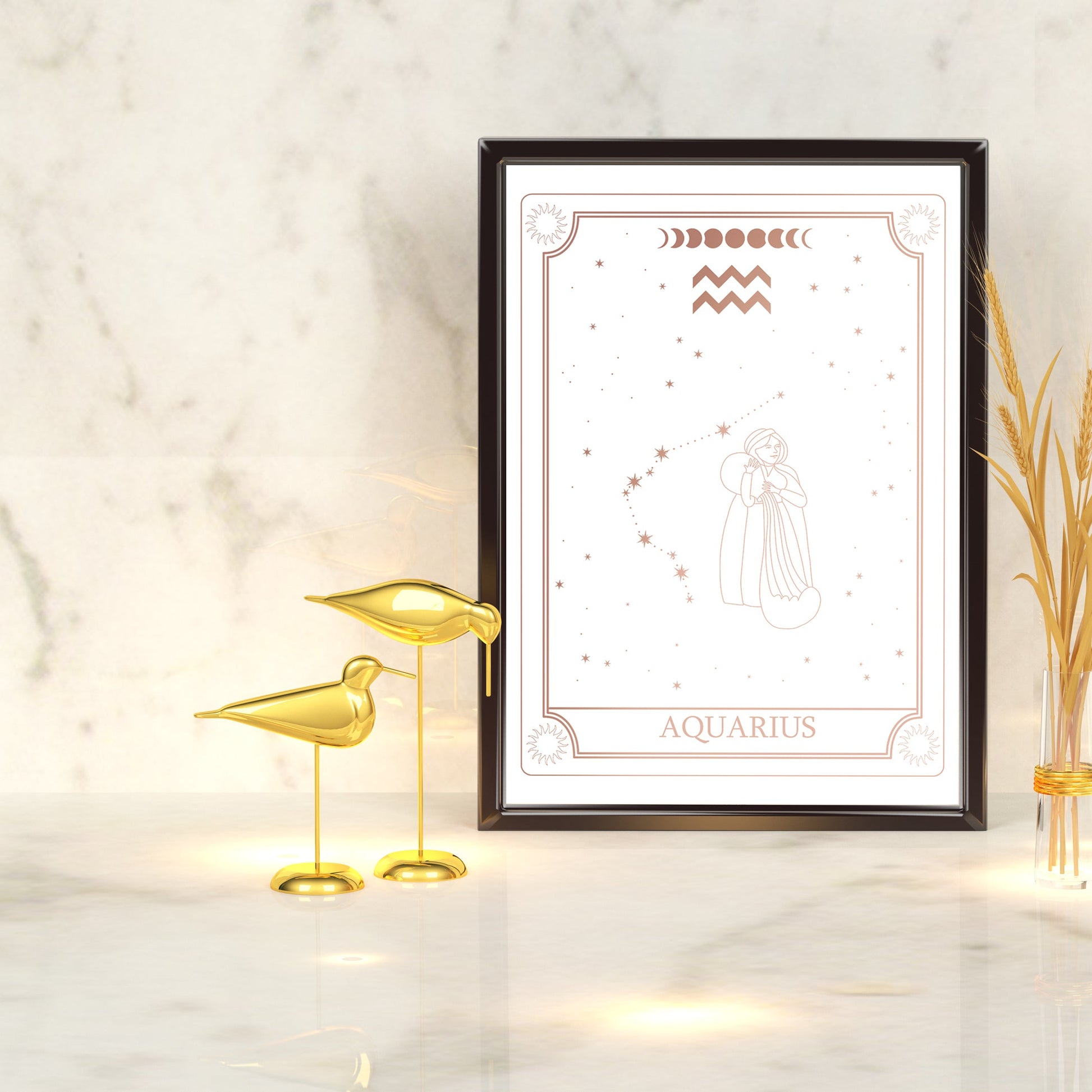 Aquarius Zodiac Constellation | A4 Foil Art Print-Foil Print-Adnil Creations