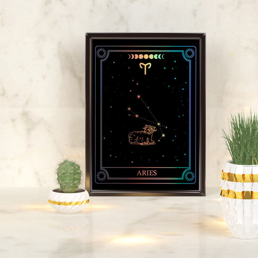 Aries Zodiac Constellation | A4 Foil Art Print-Foil Print-Adnil Creations