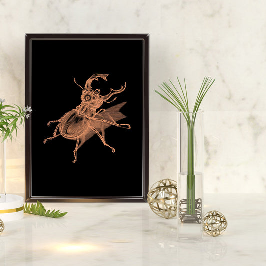 Beetle | A4 Foil Art Print-Foil Print-Adnil Creations