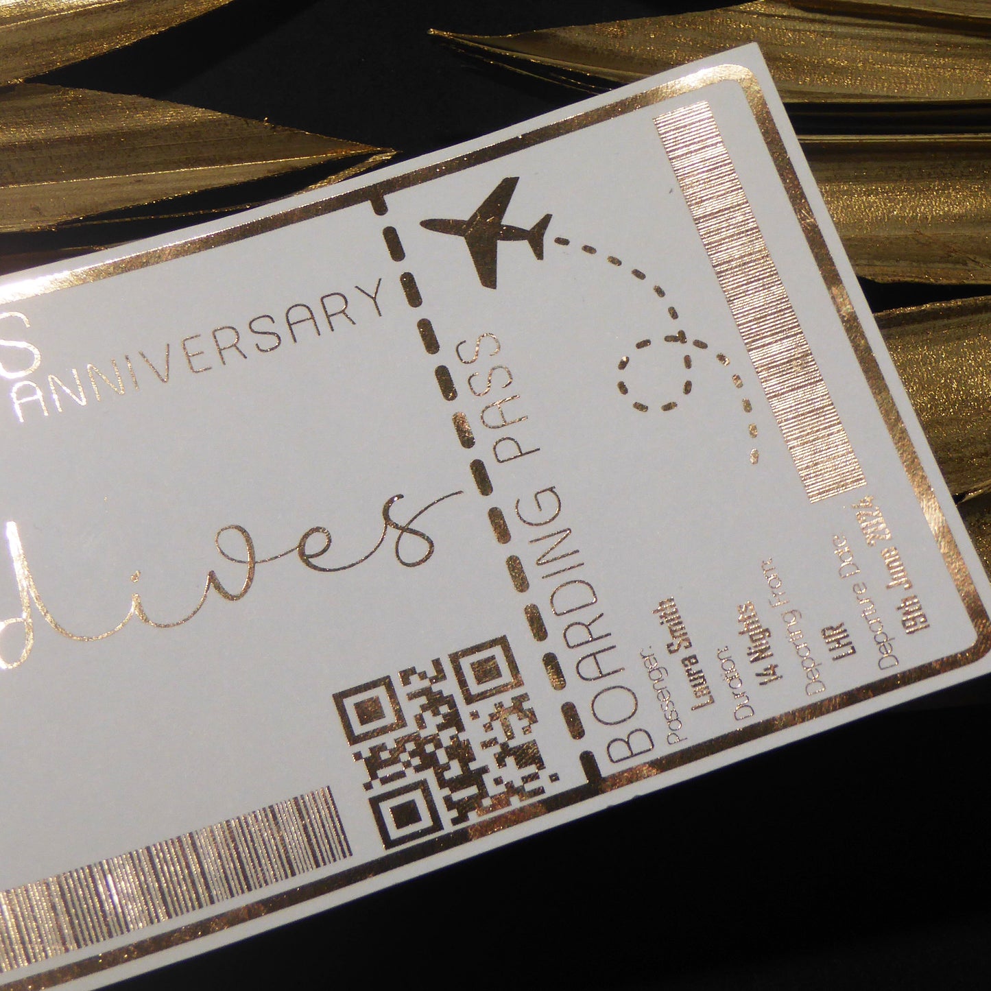 Boarding Pass Faux Plane Ticket | Foil Print-Foil Print-Adnil Creations