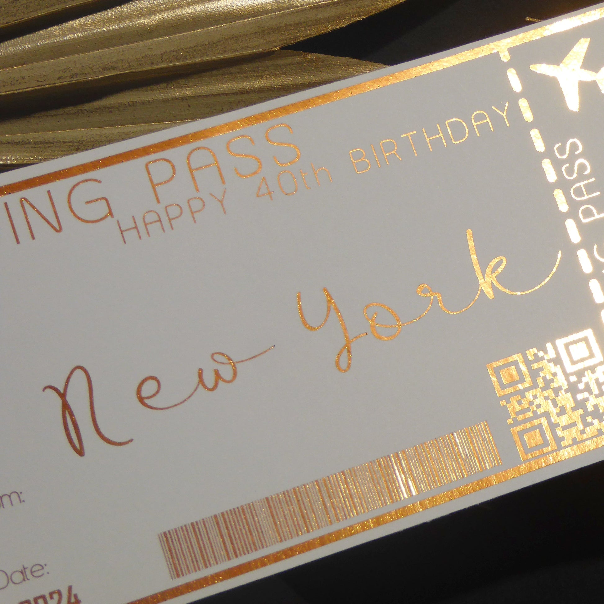 Boarding Pass Faux Plane Ticket | Foil Print-Foil Print-Adnil Creations