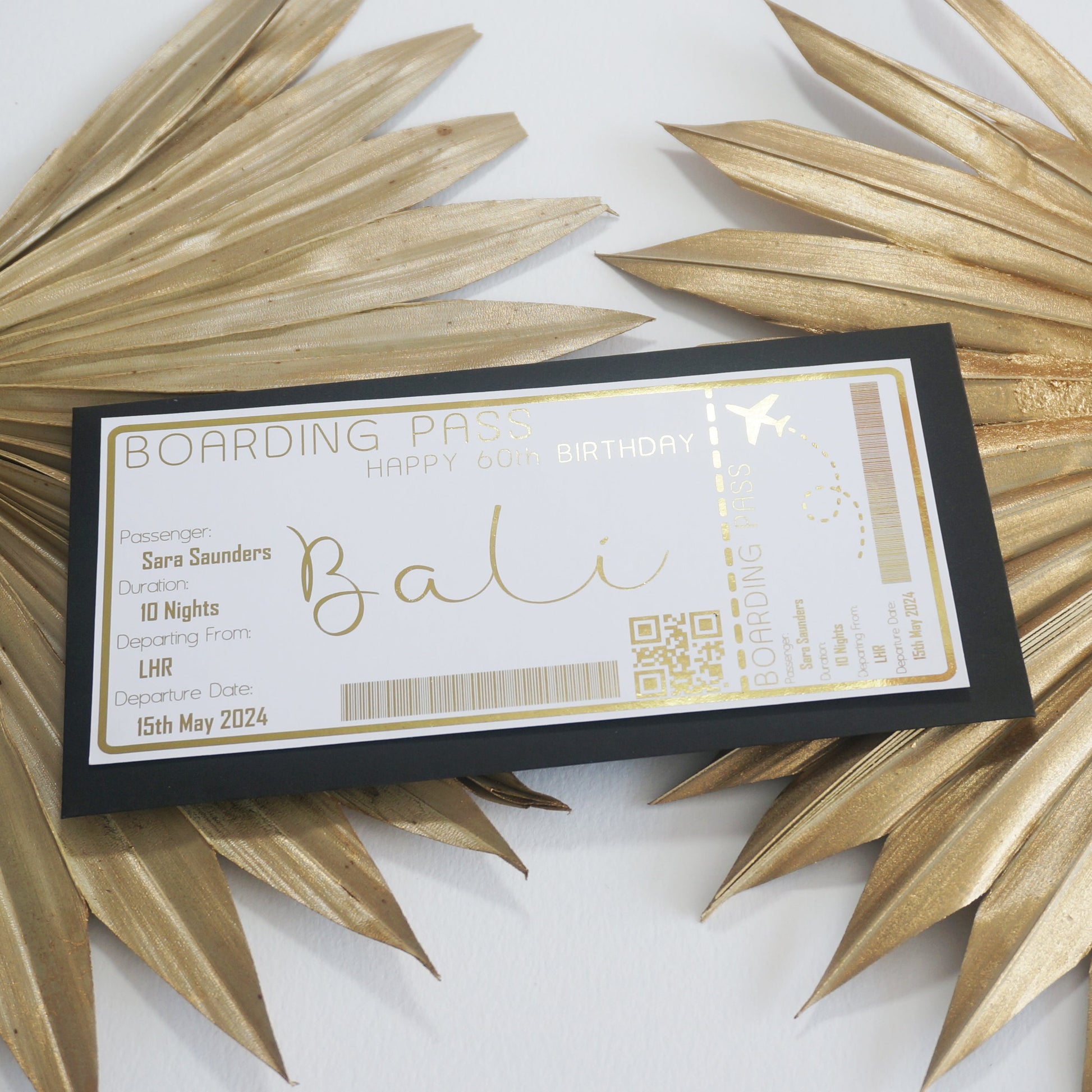 Boarding Pass Faux Plane Ticket | Foil Print-Foil Print-Adnil Creations