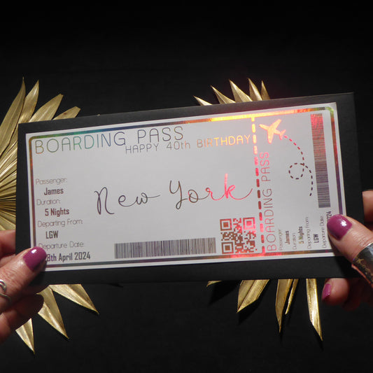 Boarding Pass Faux Plane Ticket | Foil Print-Foil Print-Adnil Creations