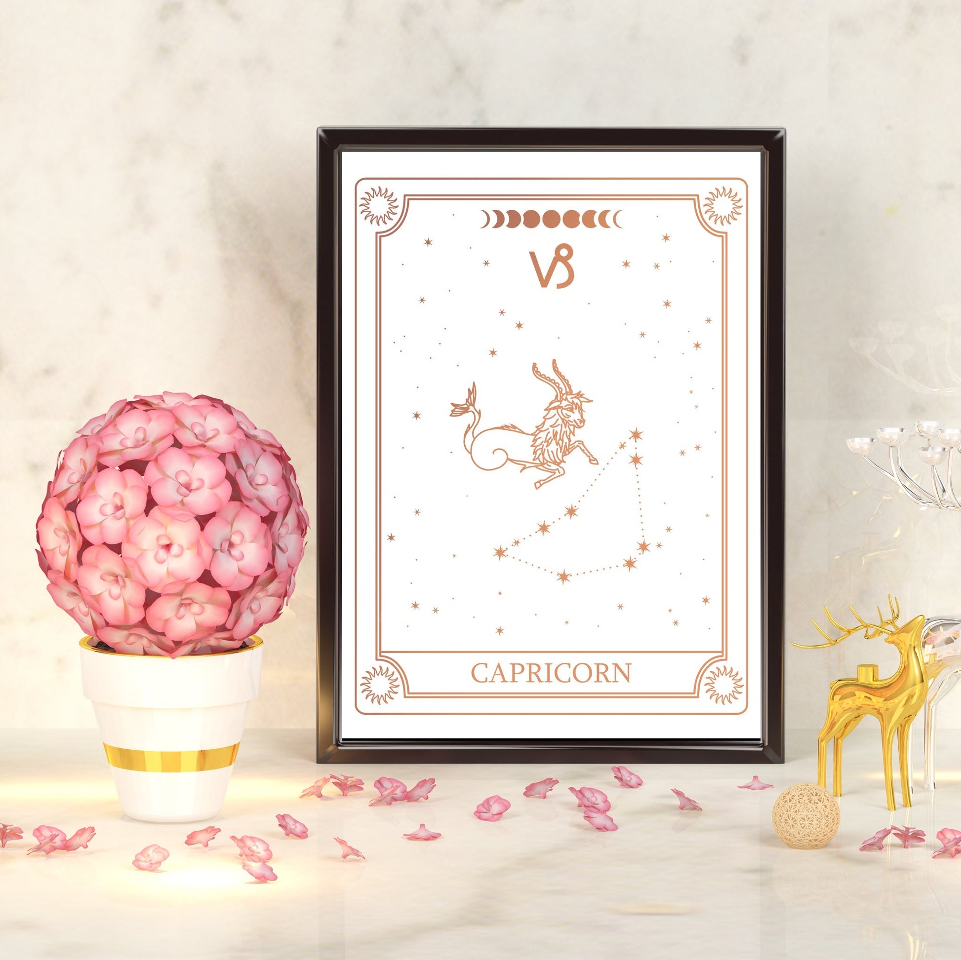 Capricorn Zodiac Constellation | A4 Foil Art Print-Foil Print-Adnil Creations