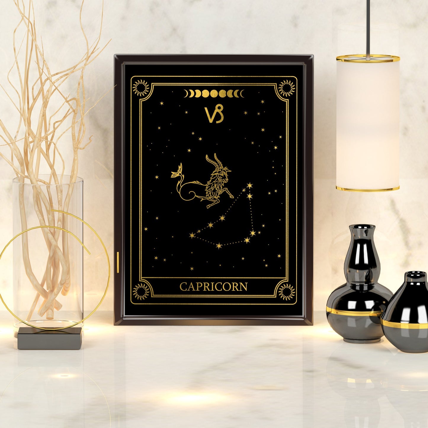 Capricorn Zodiac Constellation | A4 Foil Art Print-Foil Print-Adnil Creations