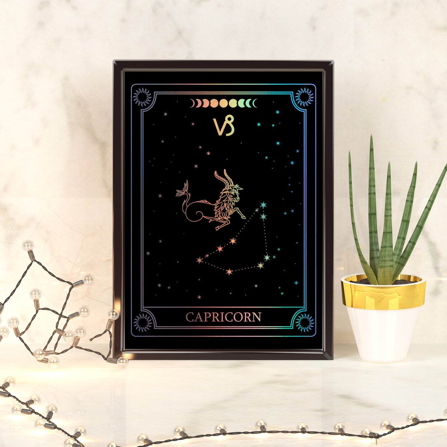 Capricorn Zodiac Constellation | A4 Foil Art Print-Foil Print-Adnil Creations