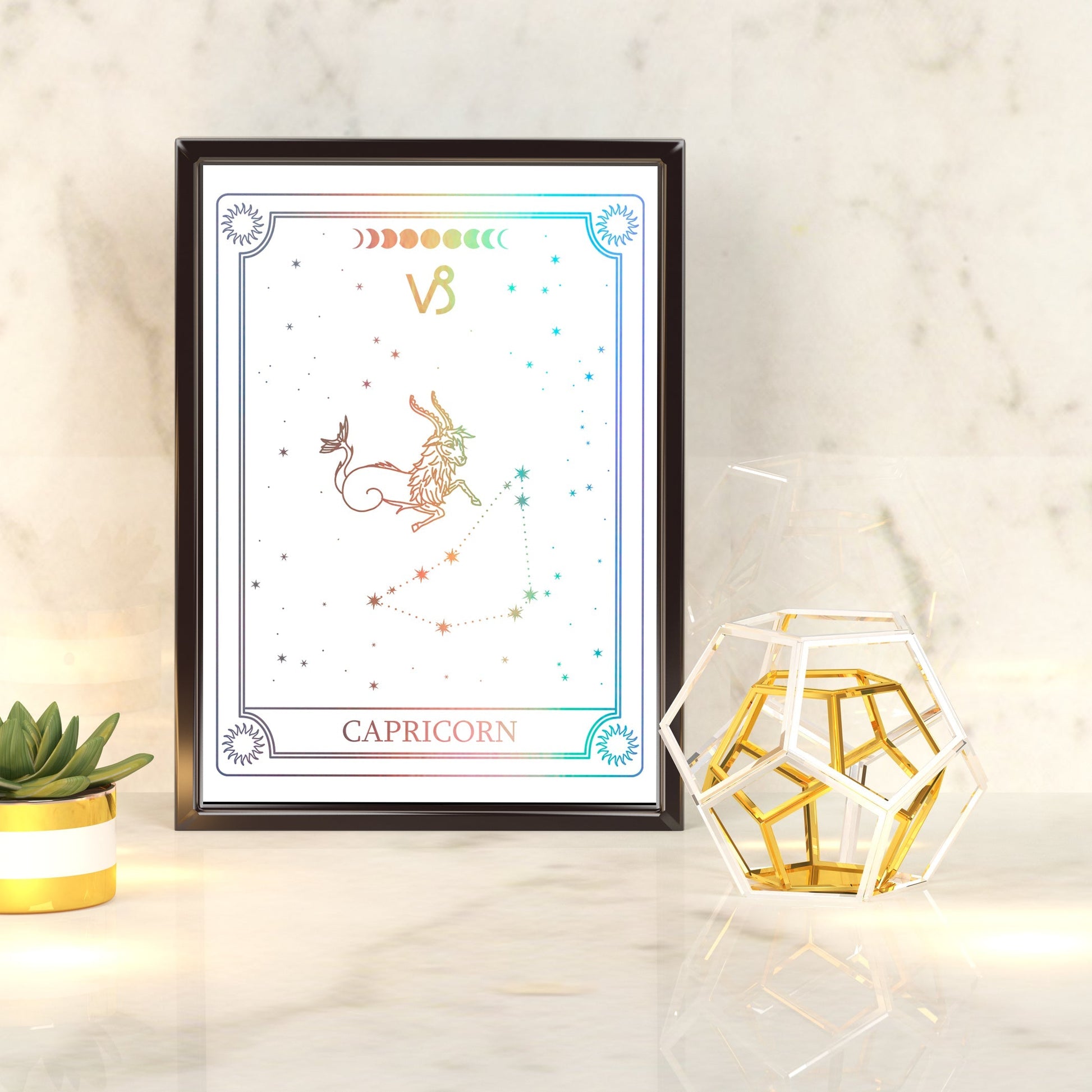 Capricorn Zodiac Constellation | A4 Foil Art Print-Foil Print-Adnil Creations