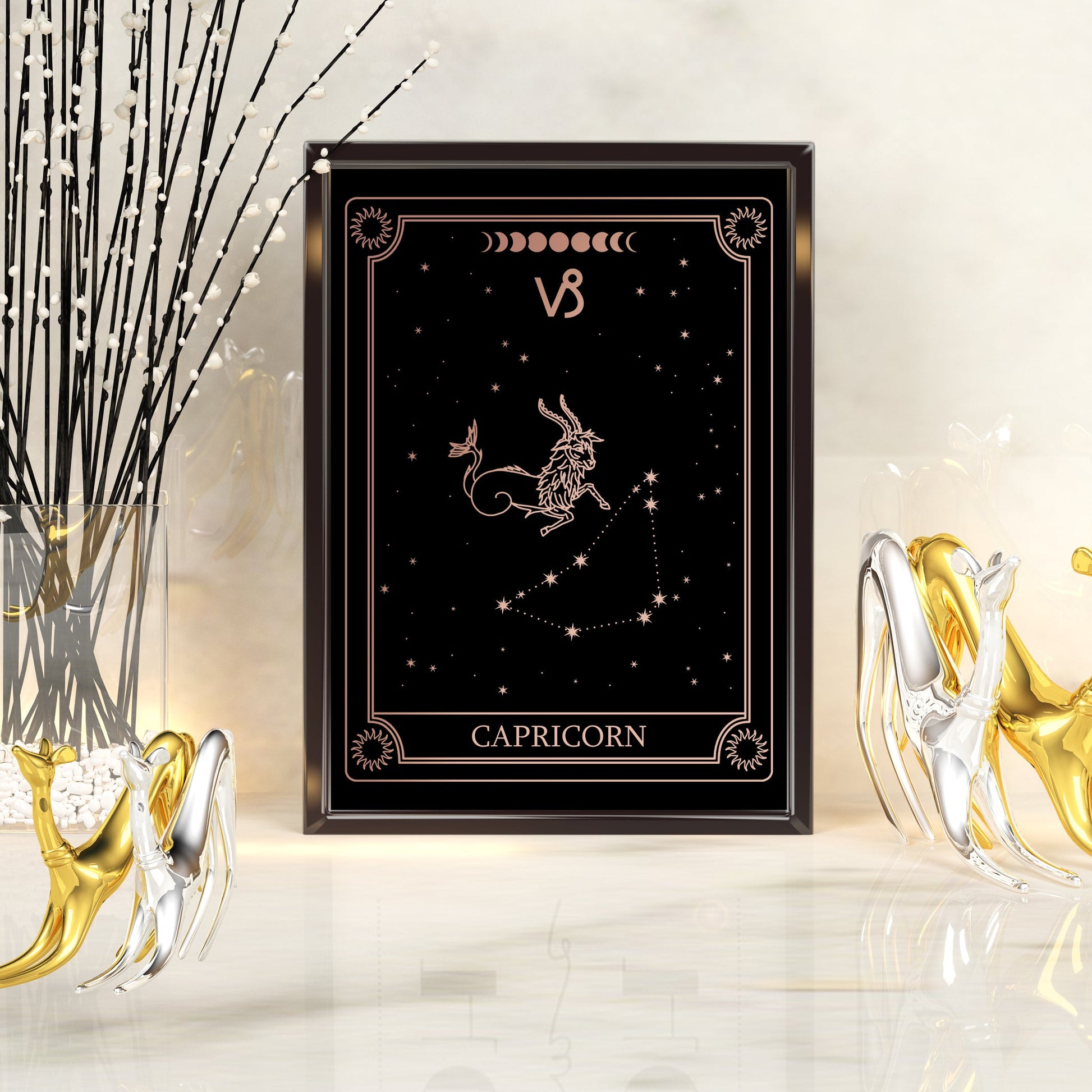 Capricorn Zodiac Constellation | A4 Foil Art Print-Foil Print-Adnil Creations