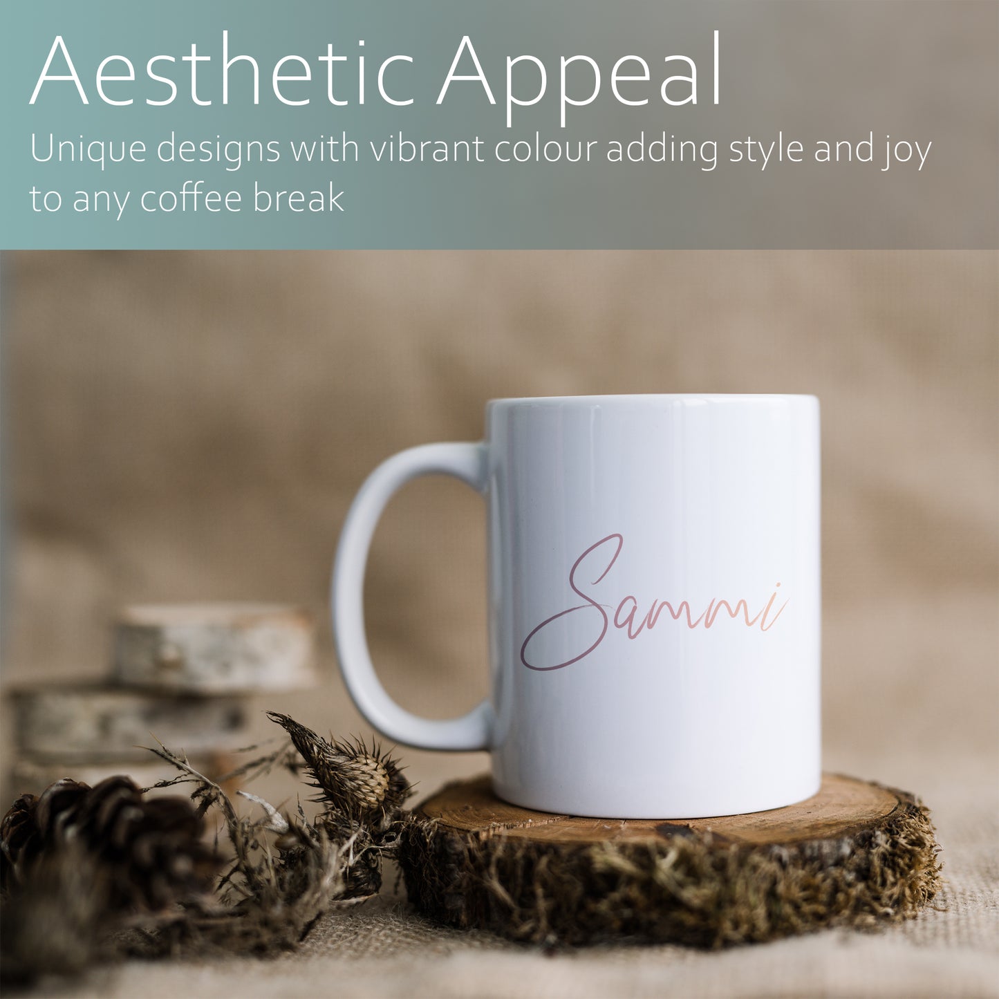 Gold ombre personalised name | Ceramic mug