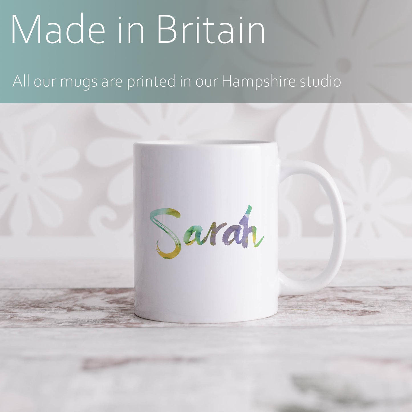 Green to purple personalised name | Ceramic mug