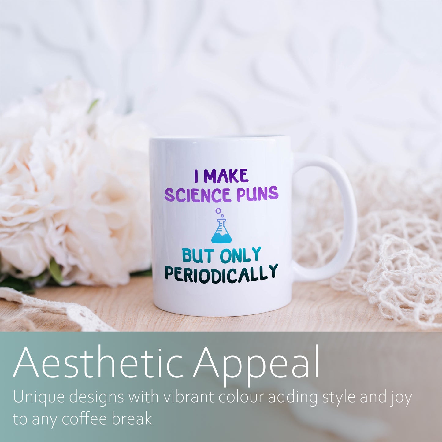 I make science puns but only periodically | Ceramic mug