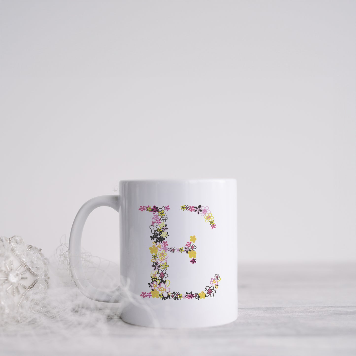 Tiny flower monogram | Ceramic mug