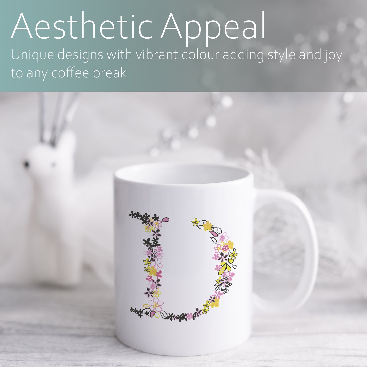 Tiny flower monogram | Ceramic mug