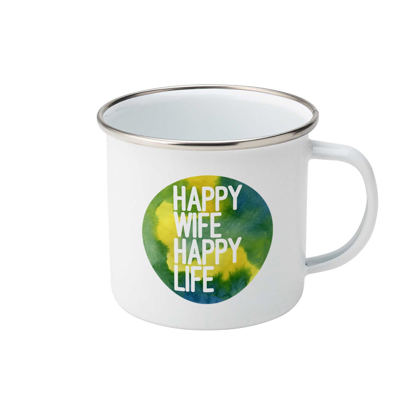 Happy wife, happy life | Enamel mug-Enamel mug-Adnil Creations