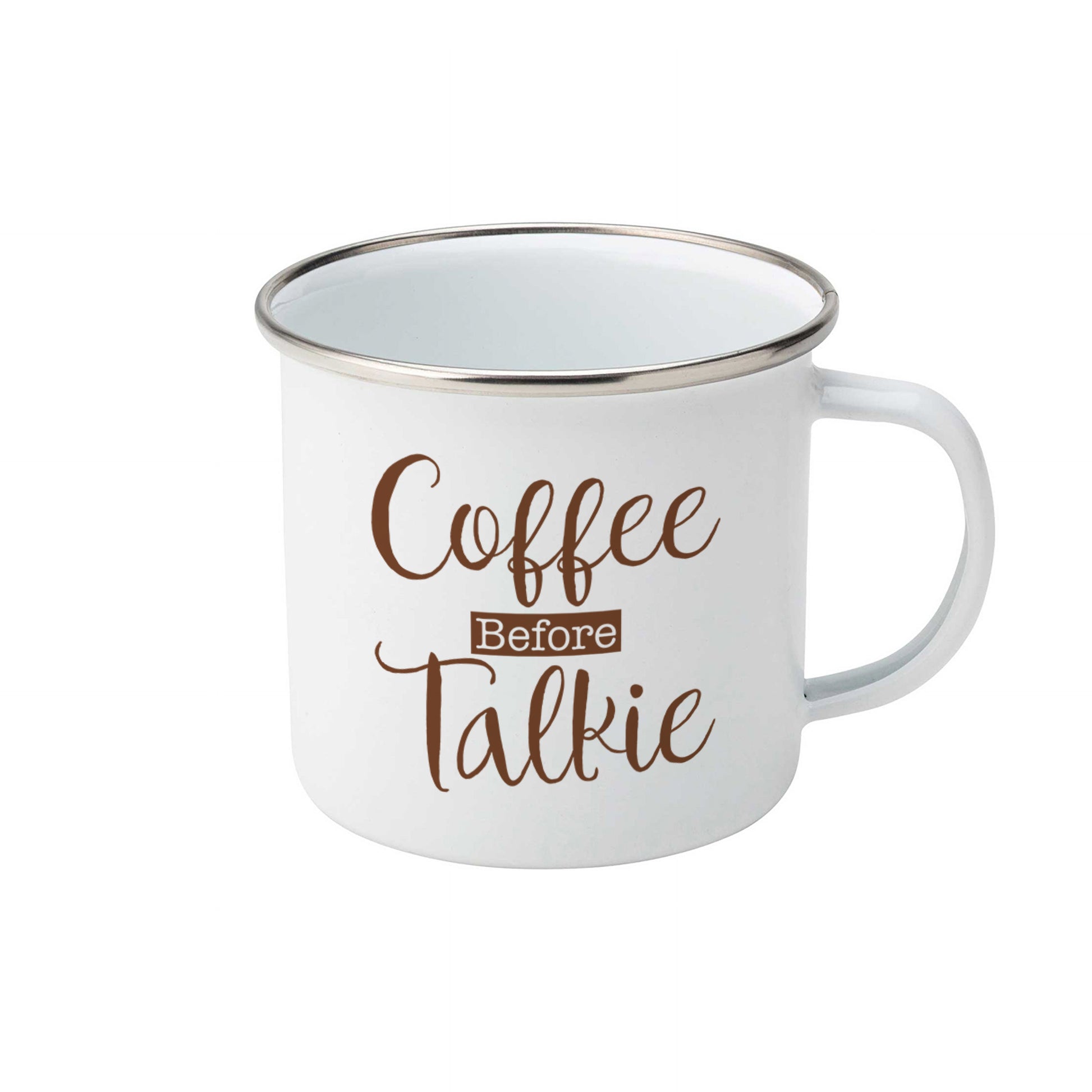 Coffee before talkie | Enamel mug-Enamel mug-Adnil Creations