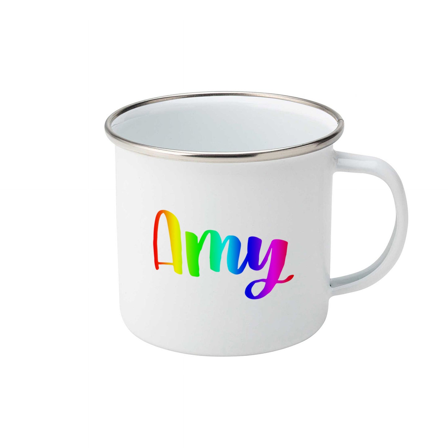 LGBTQ+ rainbow personalised name | Enamel mug