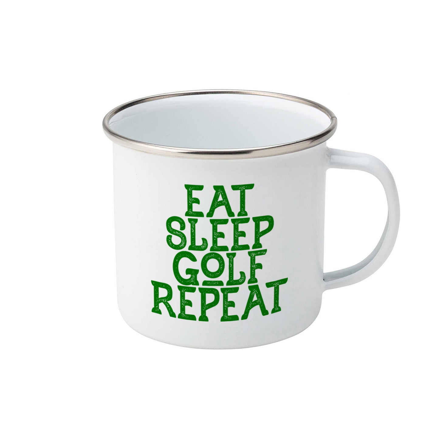 Eat sleep golf repeat | Enamel mug-Enamel mug-Adnil Creations