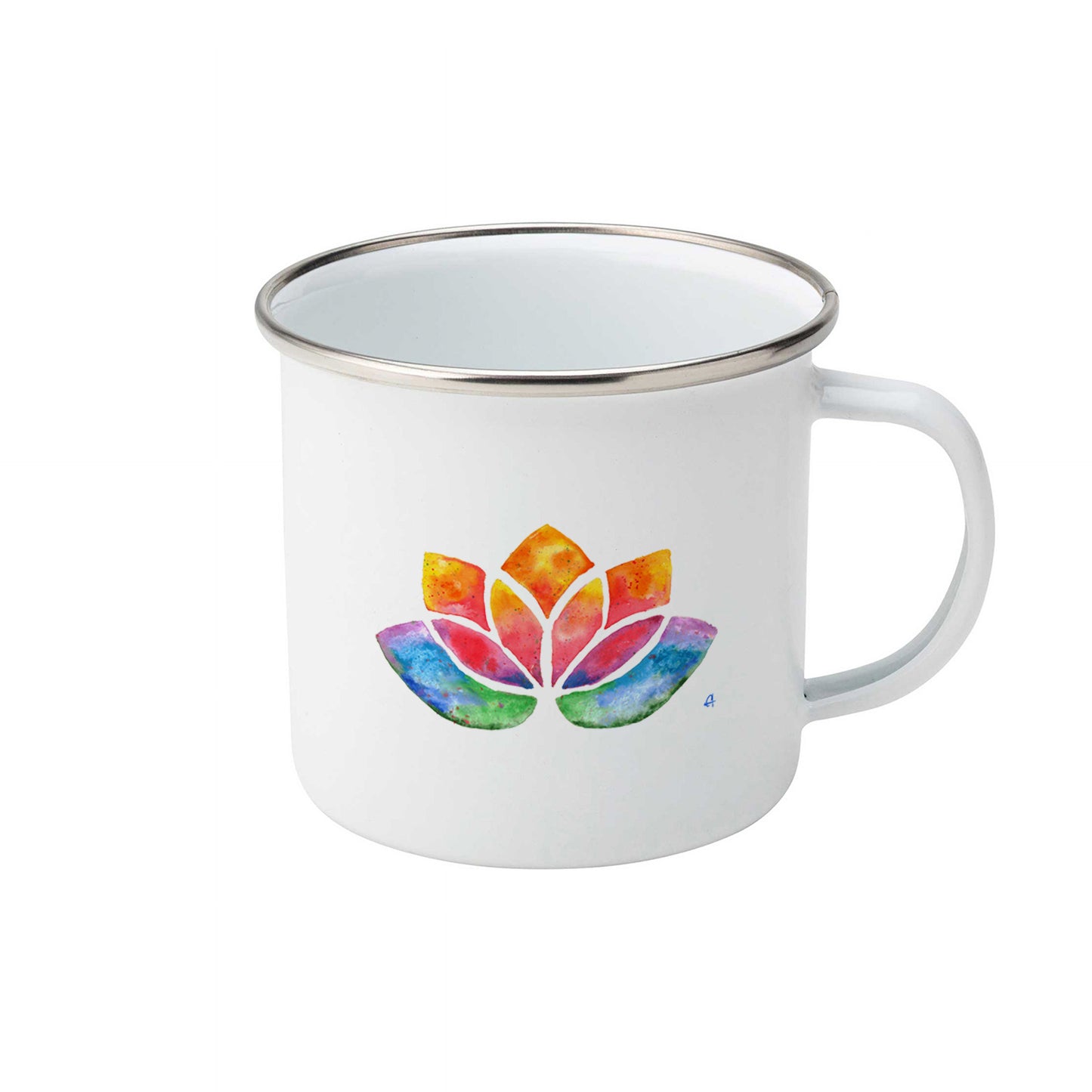 Watercolour Lotus | Enamel mug