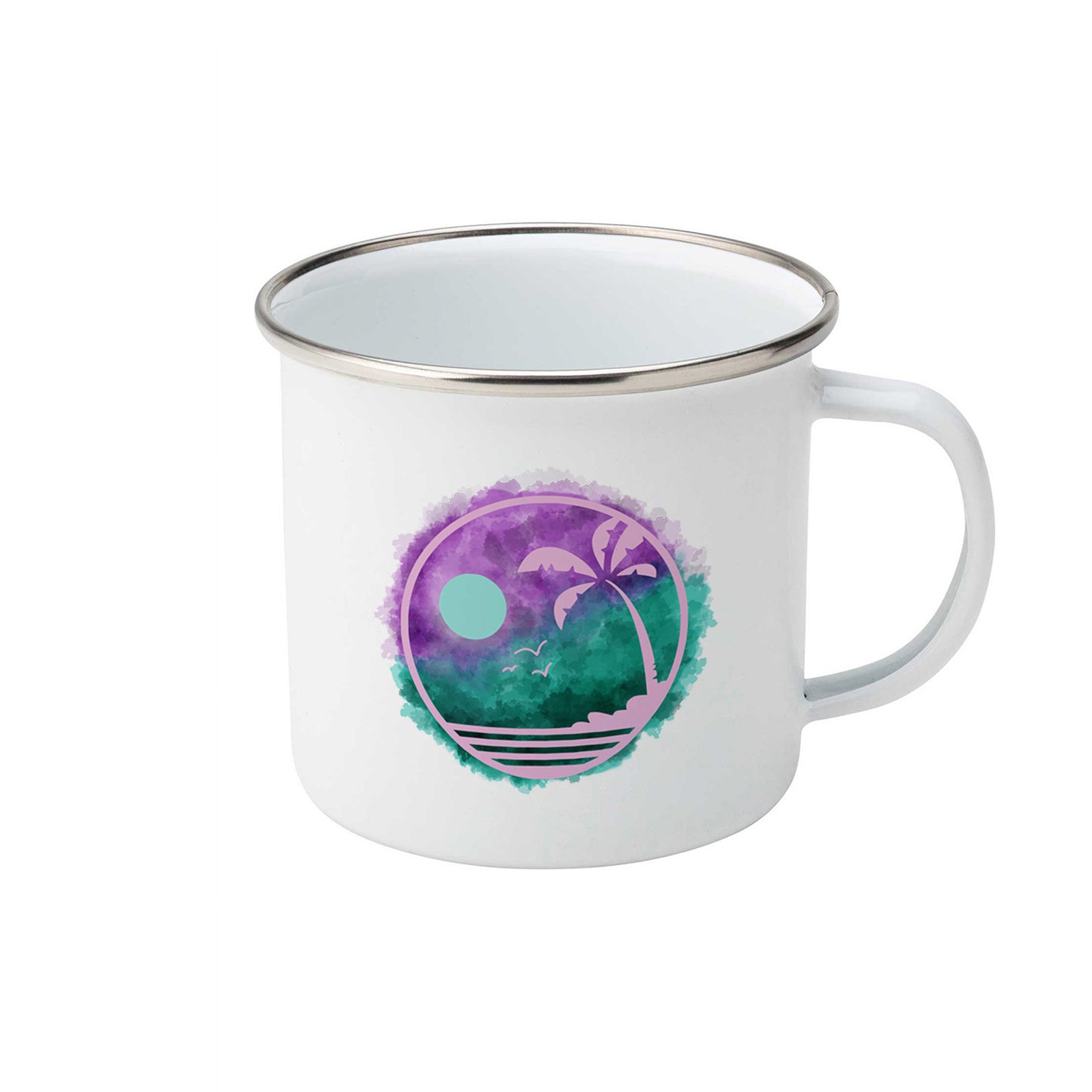 Watercolour tropical night | Enamel mug