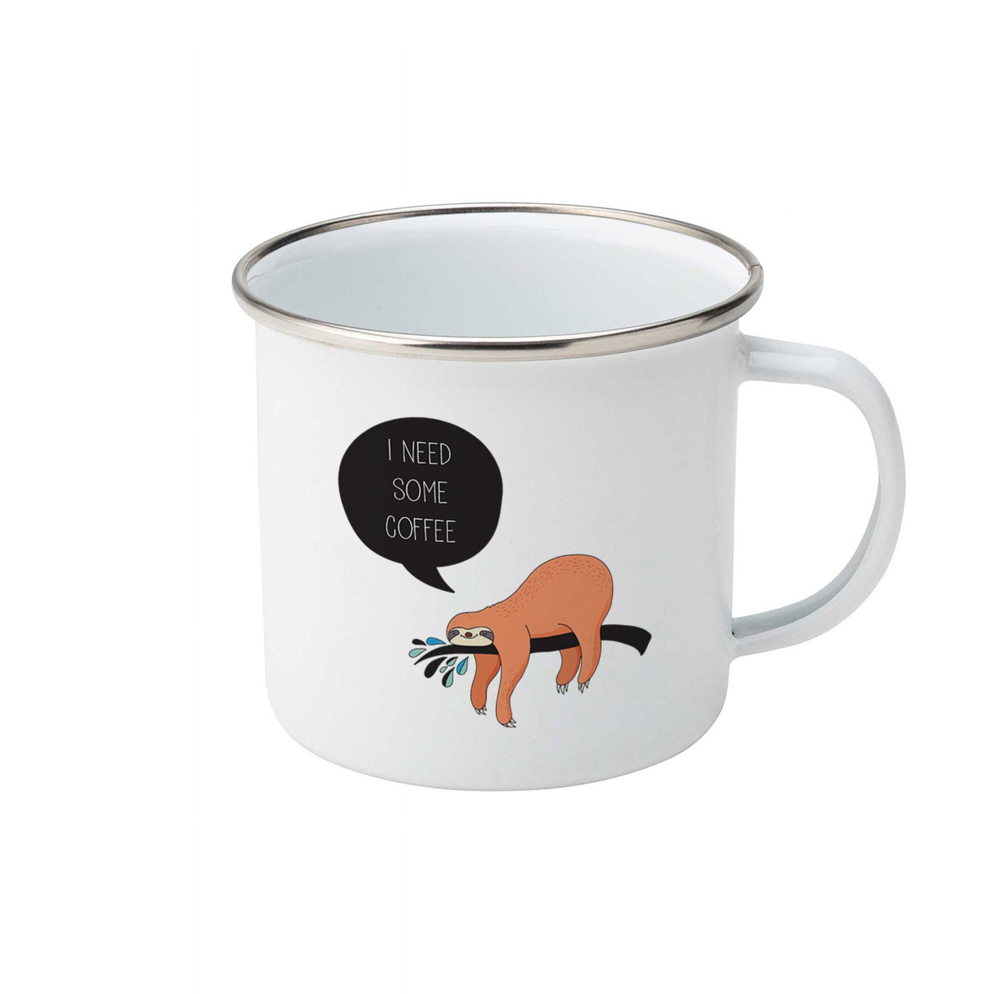 Coffee sloth | Enamel mug-Enamel mug-Adnil Creations