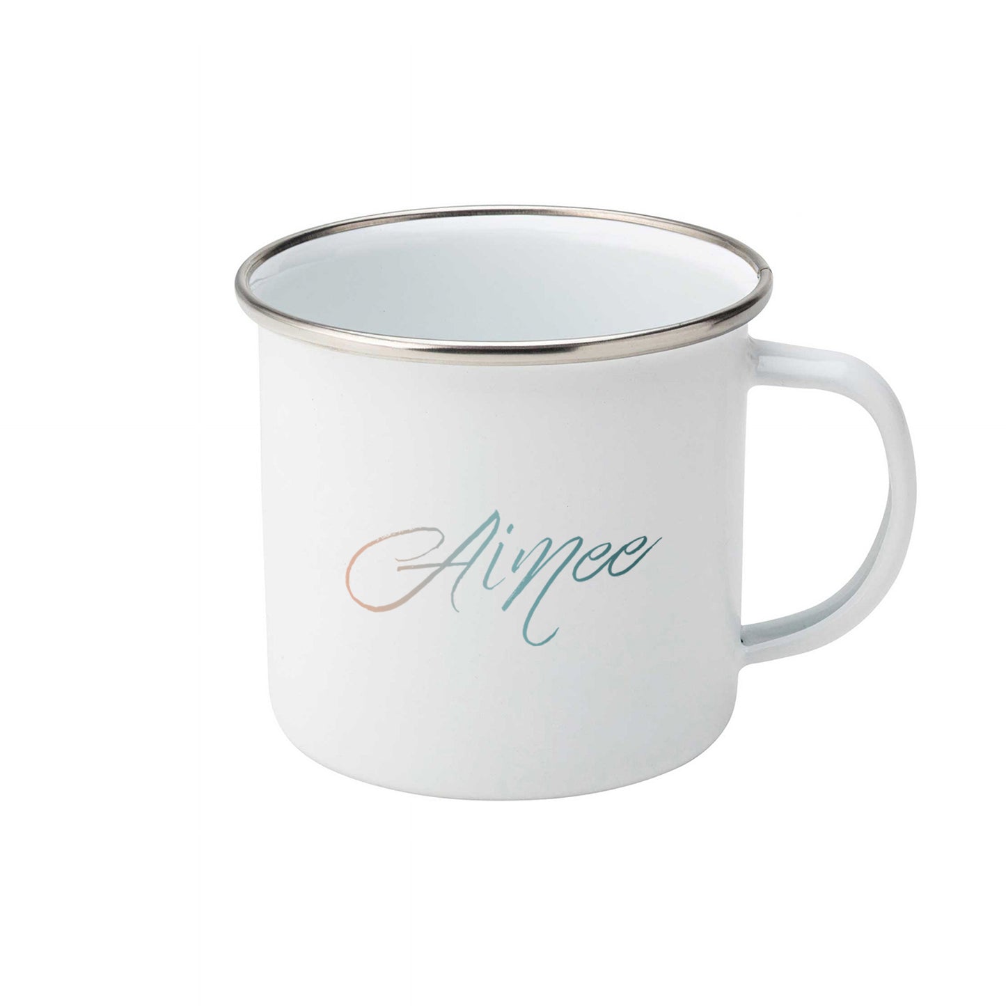 Script ocean ombre personalised name | Enamel mug-Enamel mug-Adnil Creations