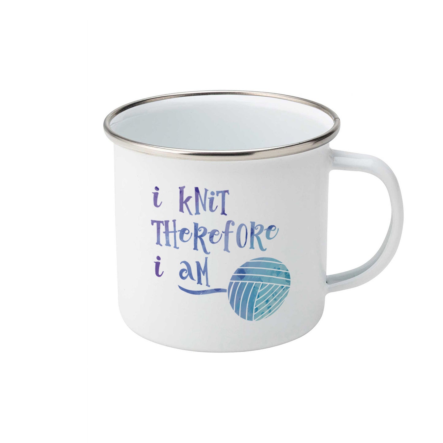 I knit therefore I am | Enamel mug-Enamel mug-Adnil Creations