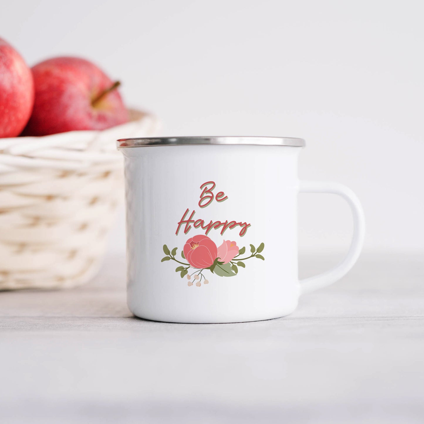 Be happy | Enamel mug-Enamel mug-Adnil Creations