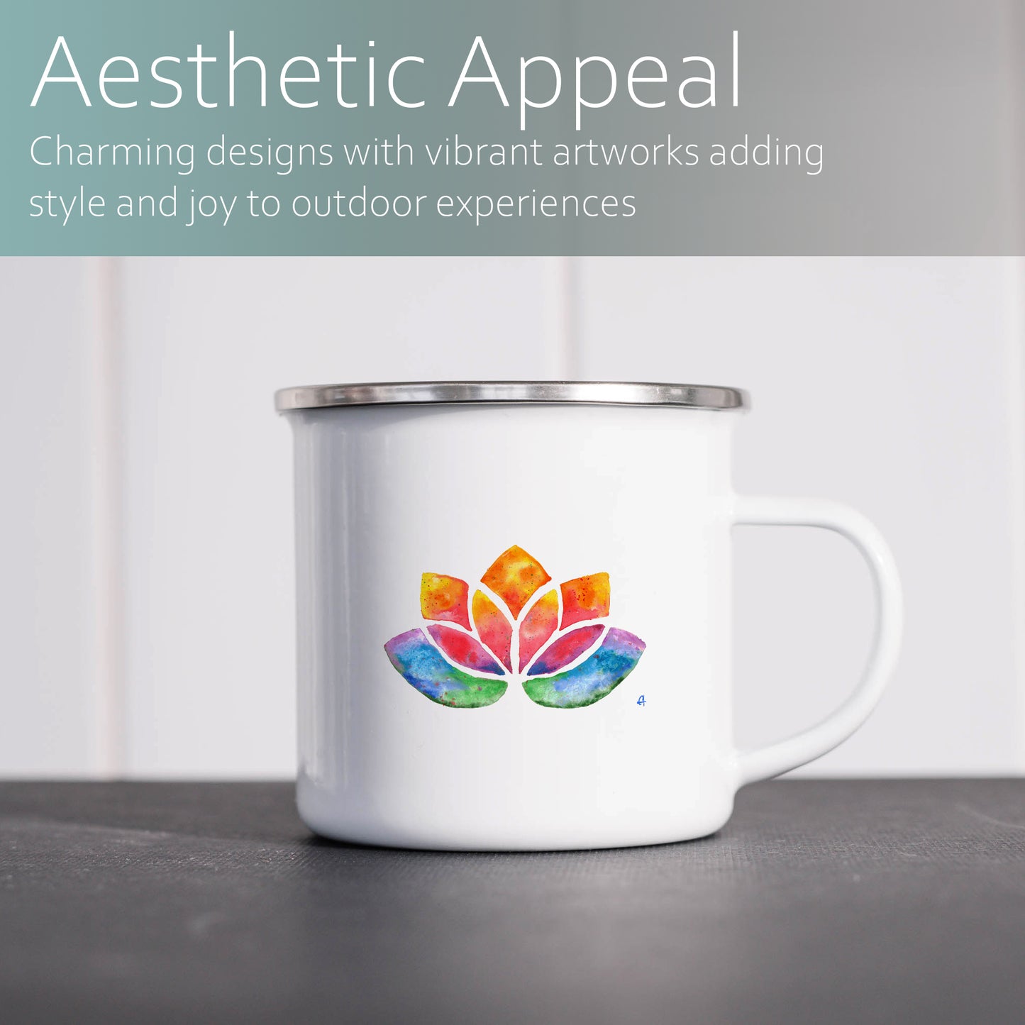 Watercolour Lotus | Enamel mug