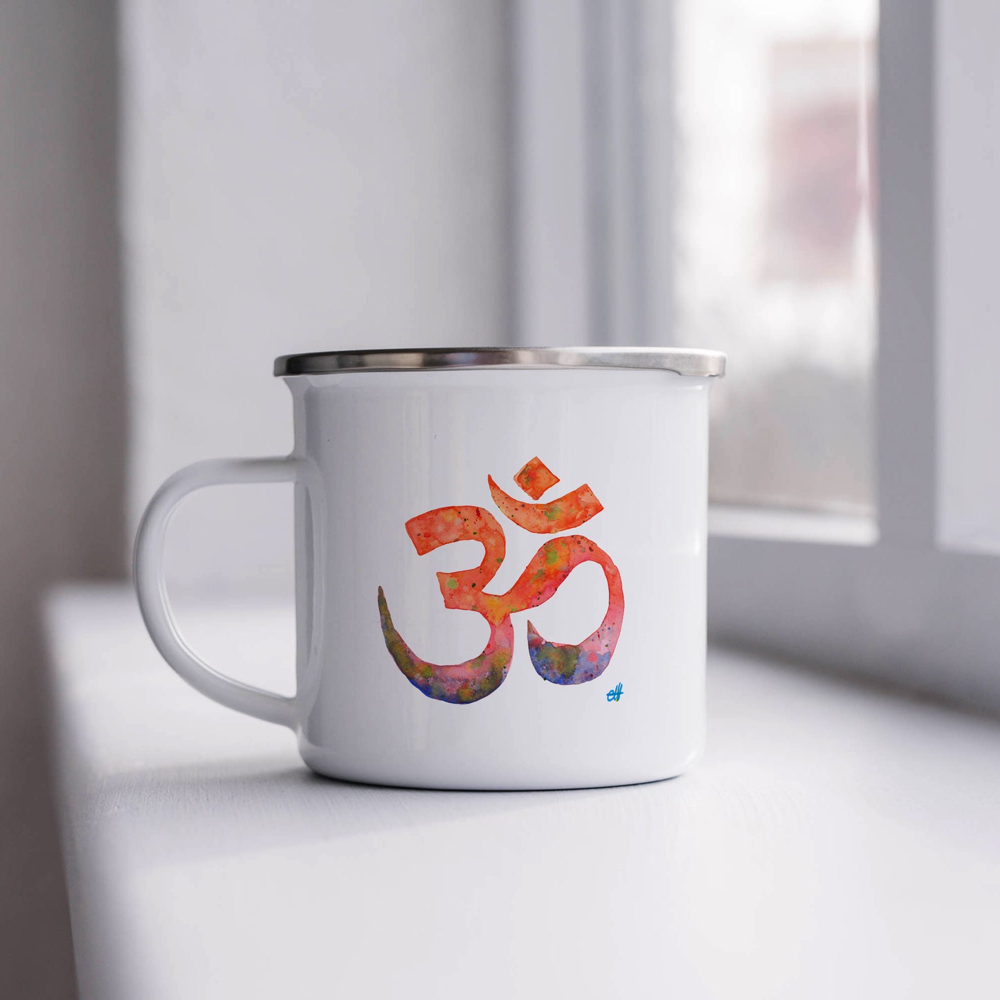 Watercolour Om | Enamel mug