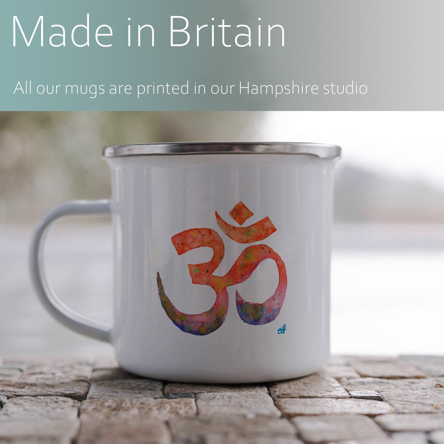 Watercolour Om | Enamel mug