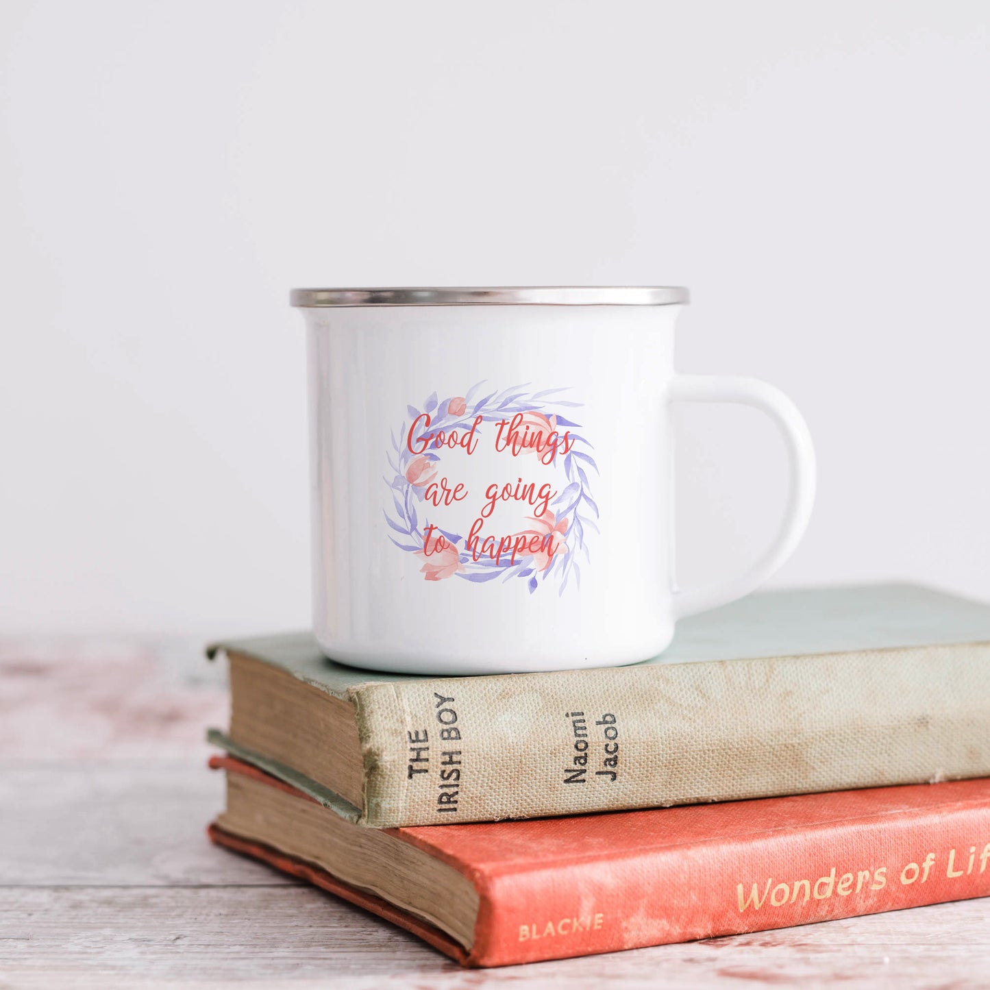 Good things are going to happen | Enamel mug-Enamel mug-Adnil Creations