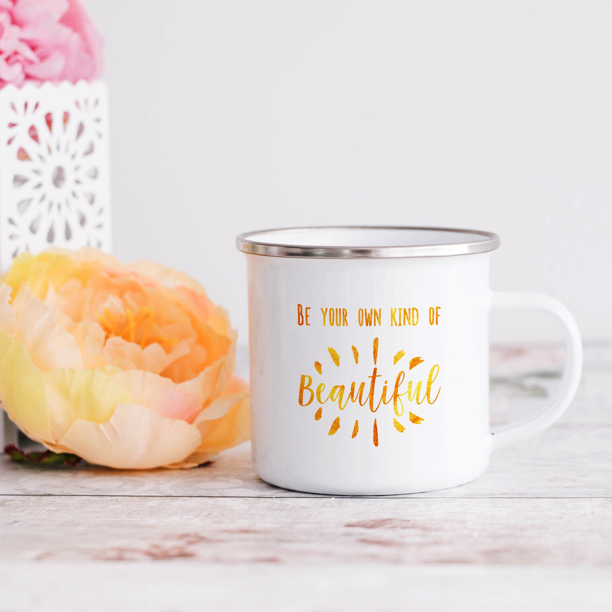 Be your own kind of beautiful | Enamel mug-Enamel mug-Adnil Creations