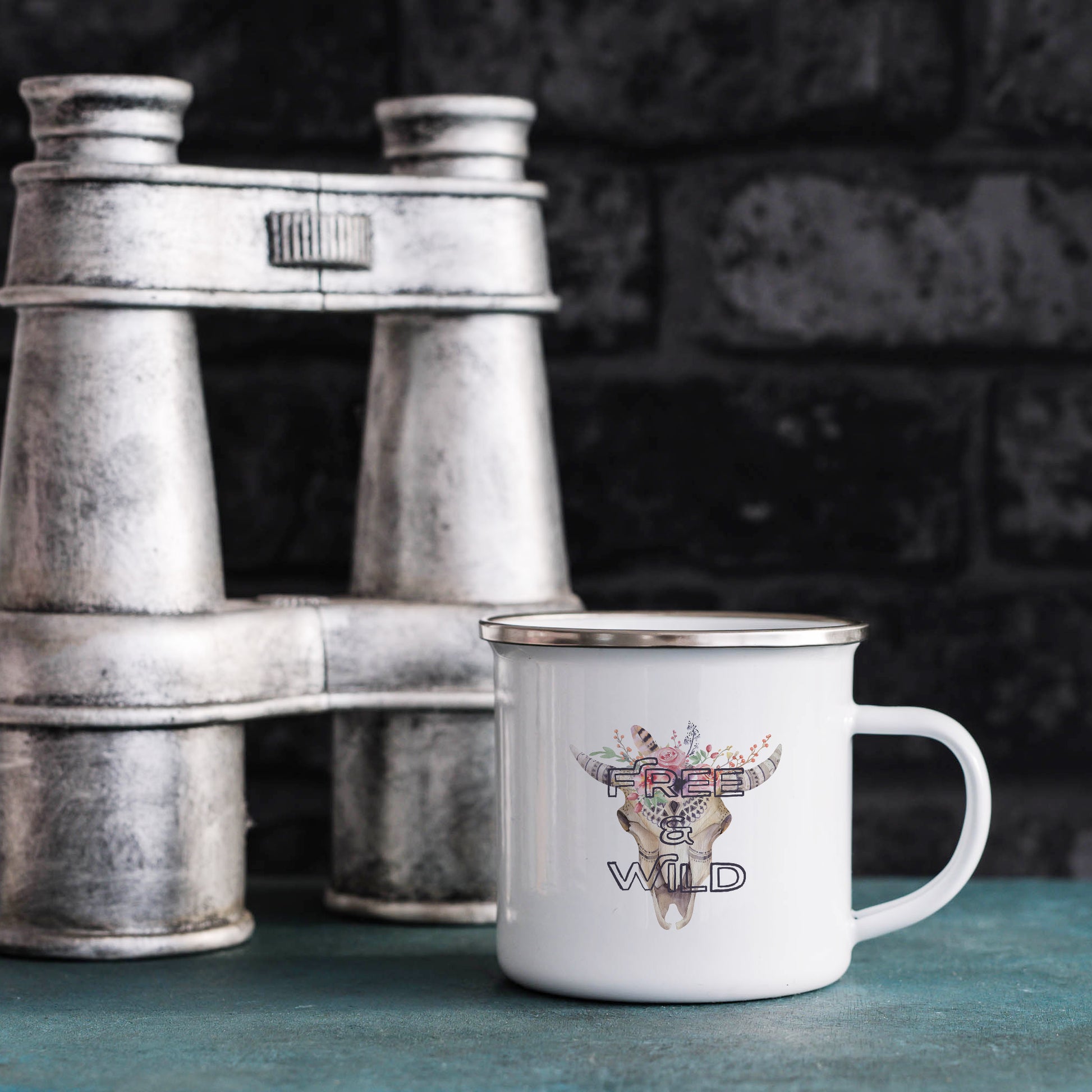 Free and wild | Enamel mug-Enamel mug-Adnil Creations