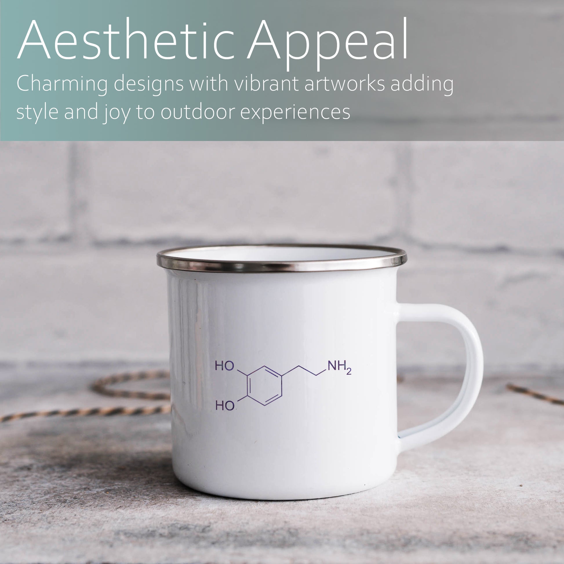 Dopamine molecule | Enamel mug-Enamel mug-Adnil Creations