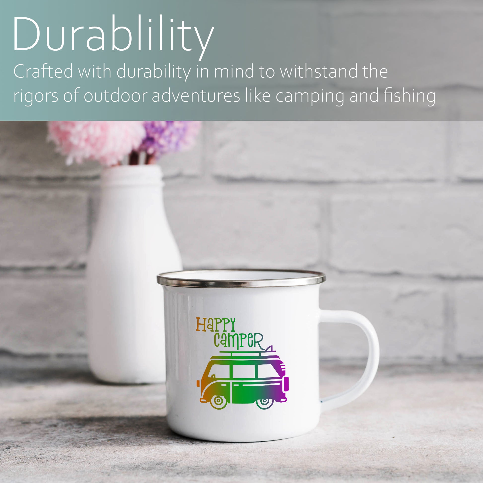 Happy camper | Enamel mug-Enamel mug-Adnil Creations