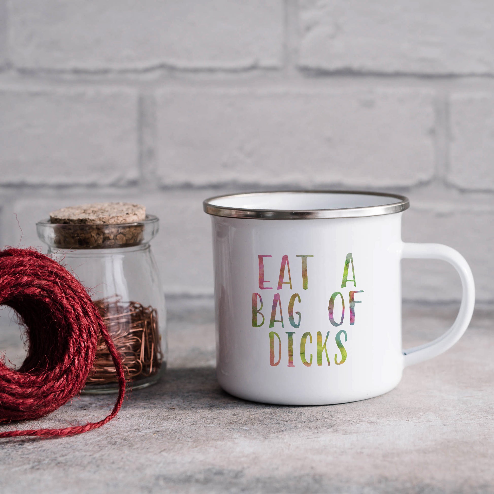 Eat a bag of dicks | Enamel mug-Enamel mug-Adnil Creations