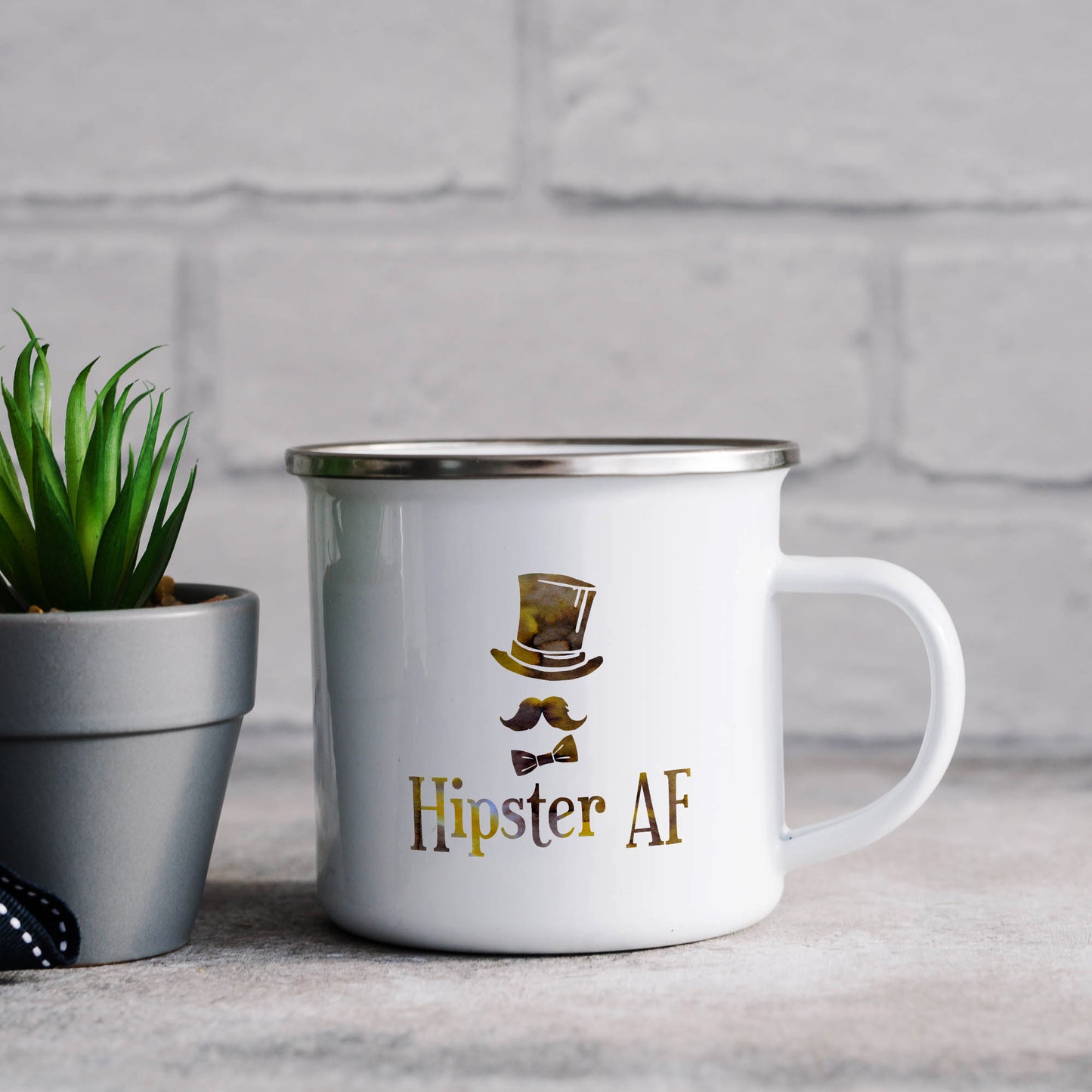 Hipster AF | Enamel mug-Enamel mug-Adnil Creations