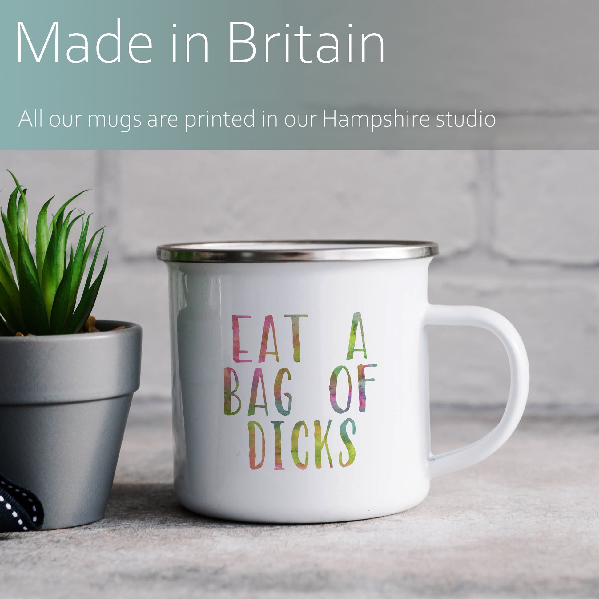 Eat a bag of dicks | Enamel mug-Enamel mug-Adnil Creations