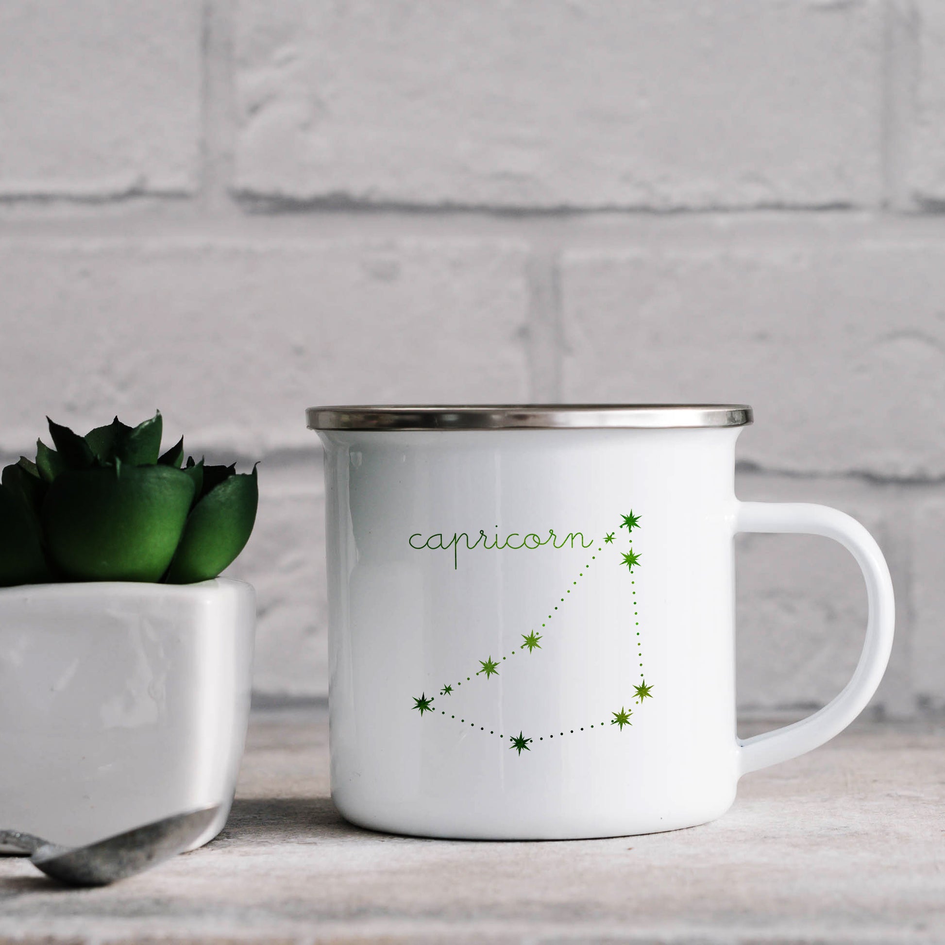 Capricorn Constellation | Enamel mug-Enamel mug-Adnil Creations