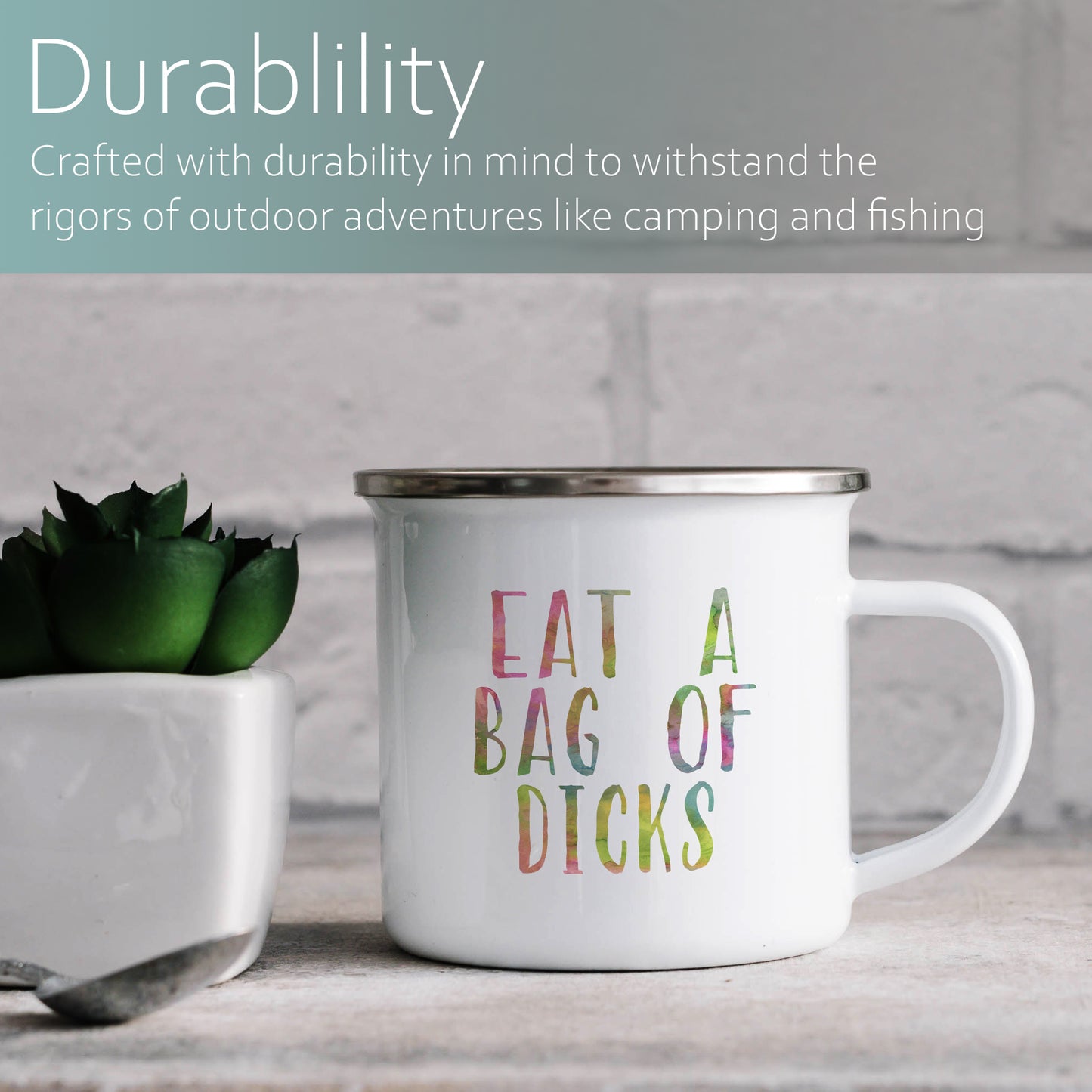 Eat a bag of dicks | Enamel mug-Enamel mug-Adnil Creations